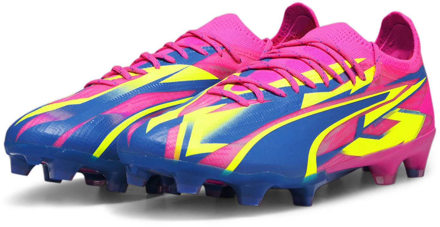 PUMA Ultra Ultimate Energy Firm Ground Soccer Cleats - Men's Size 7.5 Pink | Lightweight Football Shoes for Enhanced Speed & Control | Perfect for Competitive Matches & Training Sessions