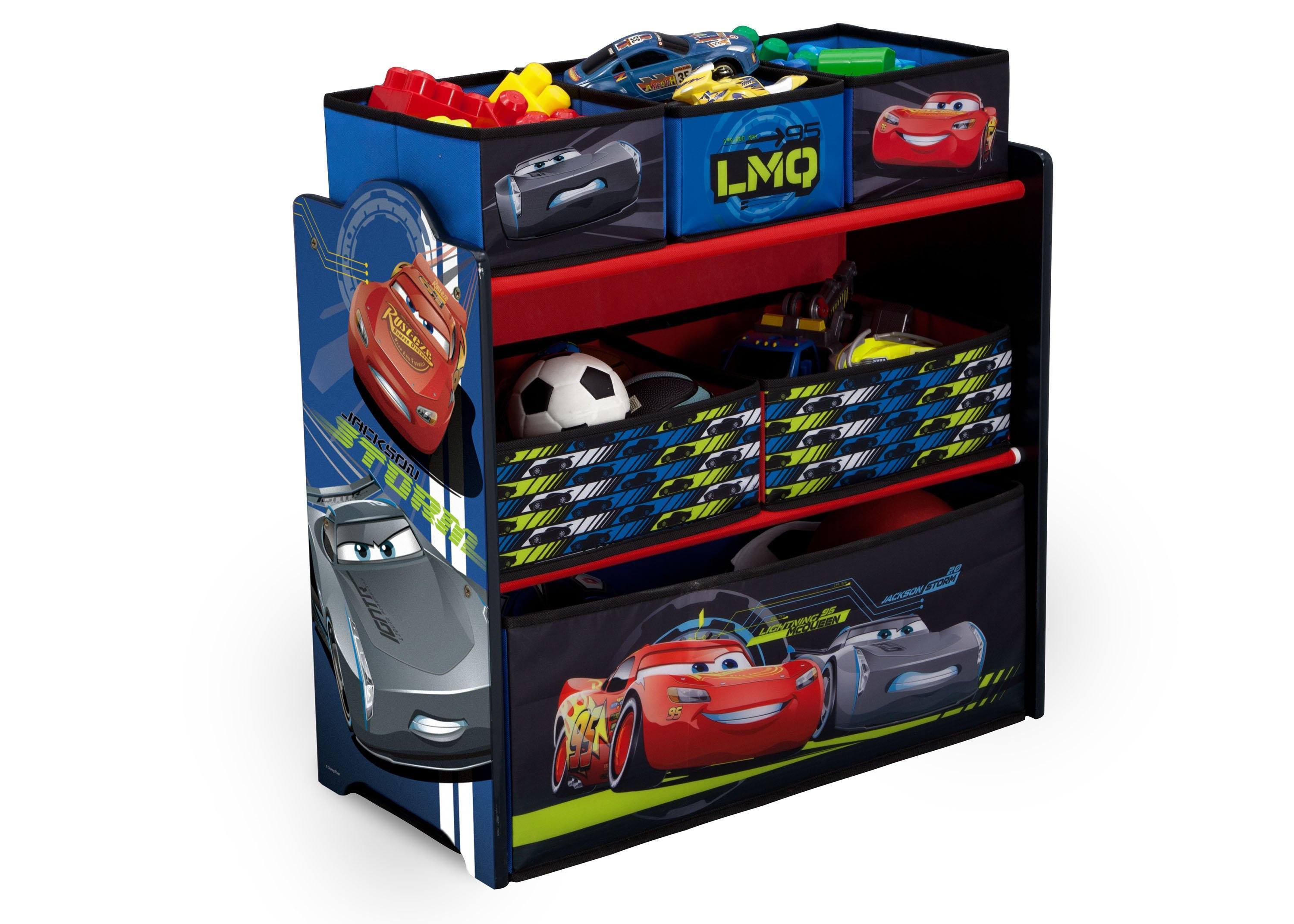 Best Cars Multi Bin Toy Organizer for Kids - 6 Compartment Storage Solution for Cars Toys, LEGO & Playroom Organization - Perfect for Bedroom, Playroom & Daycare Storage
