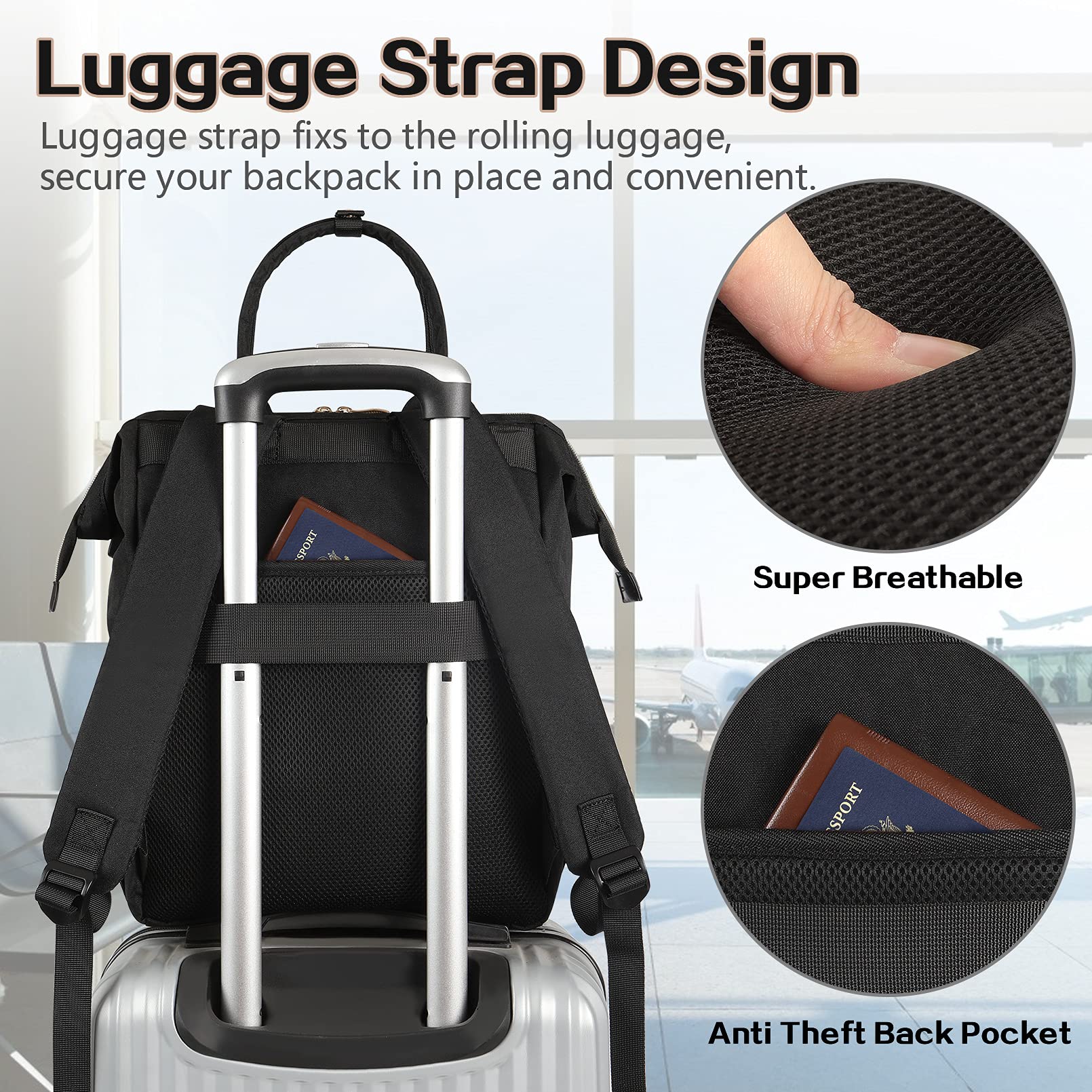 Insulated Lunch Bag Backpack with USB Port - Leakproof Cooler Backpack for Work, School & Travel - Fits 15.6 Inch Laptop (Men & Women) - Perfect for Office, Picnics & Commuting
