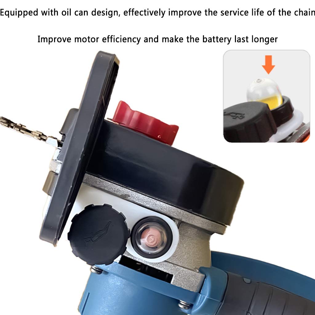 8 Inch Electric Pruning Saw - Cordless Portable Chainsaw with 2 Rechargeable Batteries & Charger - Mini Chainsaw for Tree Trimming, Gardening & DIY Projects - Perfect for Home, Yard & Outdoor Use