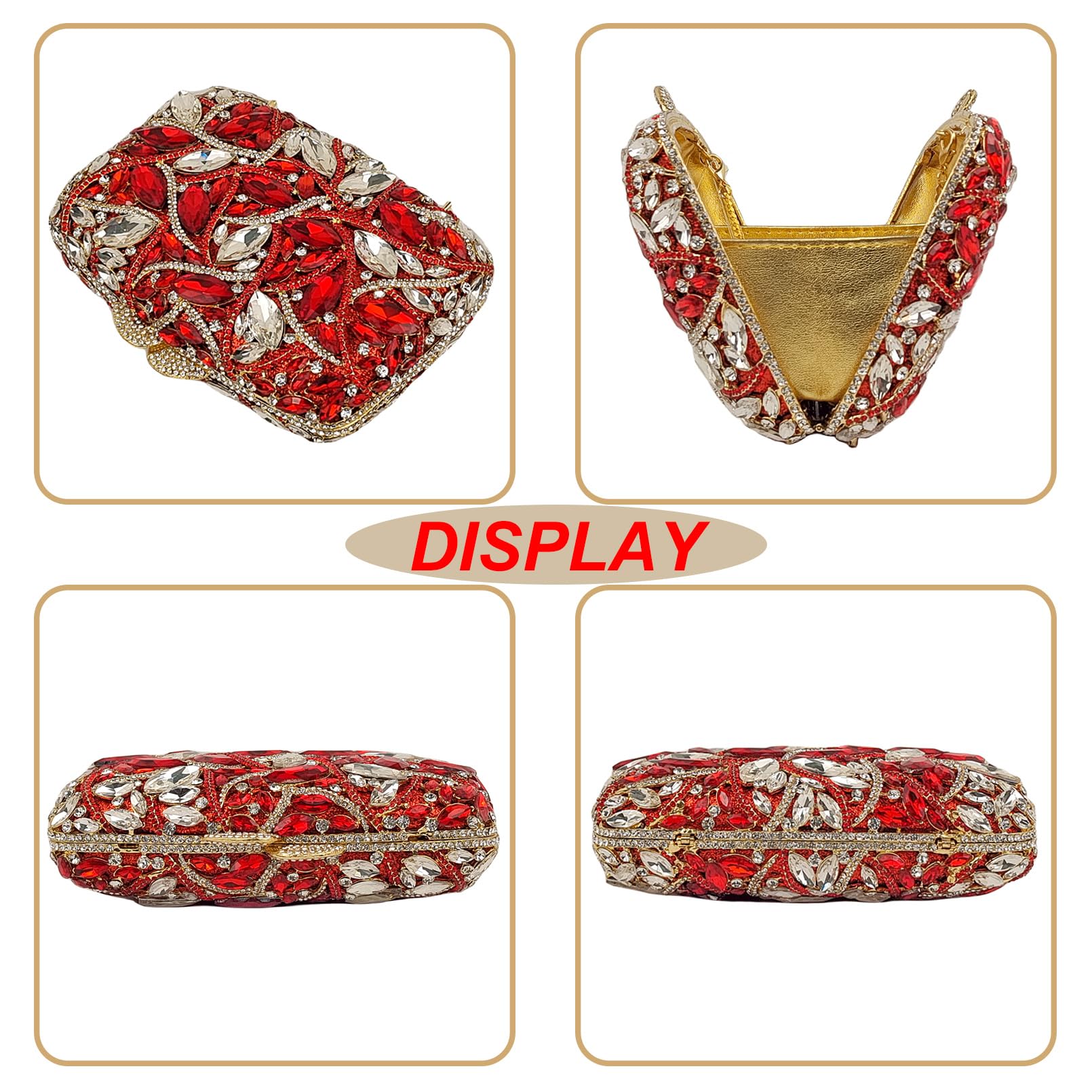 Sparkling Crystal Clutch Purse for Women - Elegant Wedding Party Prom Evening Bag - Perfect for Bridal Showers, Galas & Special Occasions