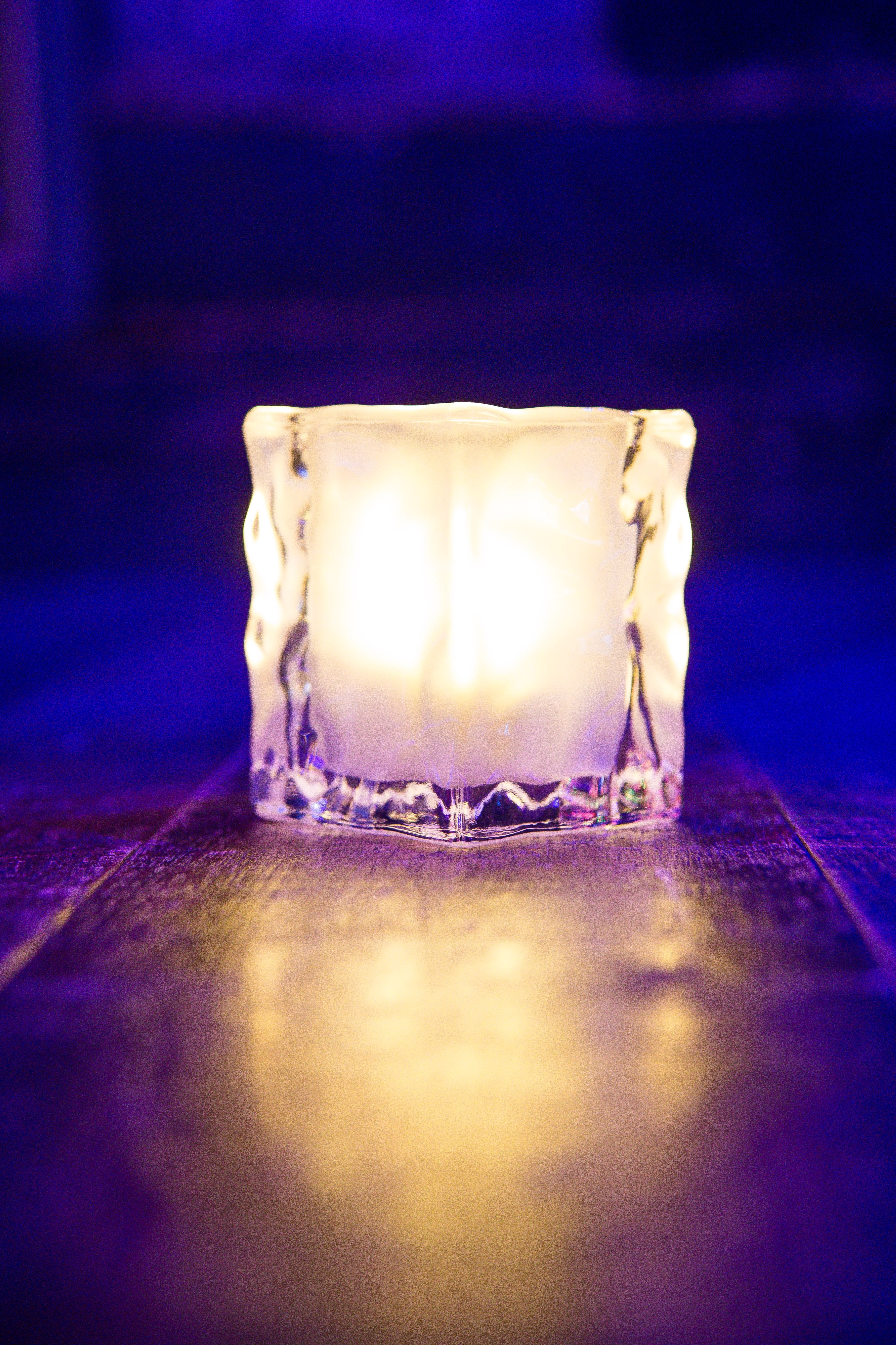 Frosted Glass Ice Cube Candle Holders - Set of 6 - Elegant Tea Light Candle Holders for Wedding, Party, Home Decor & Romantic Ambiance