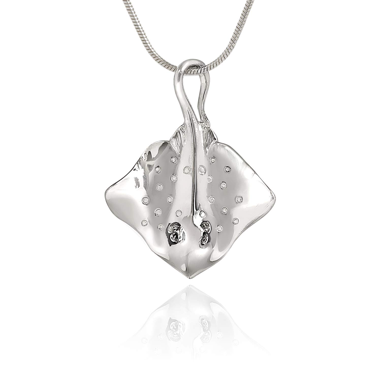 Sterling Silver Stingray Necklace for Women - Manta Ray Pendant Jewelry, Scuba Diving & Ocean Inspired Charm Necklace | Perfect Gift for Beach Lovers, Marine Enthusiasts & Jewelry Collectors