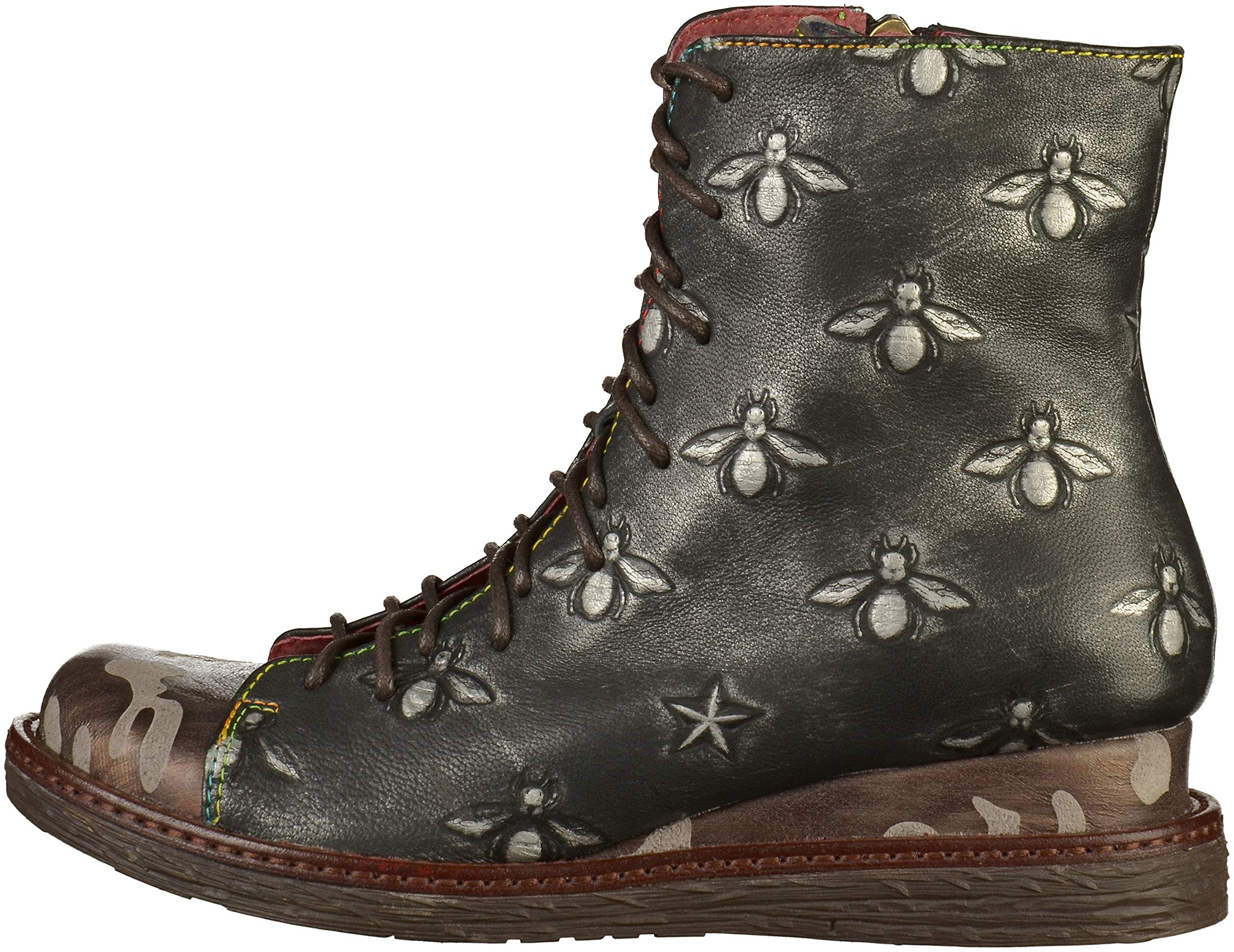 Laura Vita Women's Combat Boots - Stylish Ankle Boots for Women, Chunky Heel, Lace Up, Punk Gothic Fashion - Perfect for Daily Wear, Street Style & Night Out