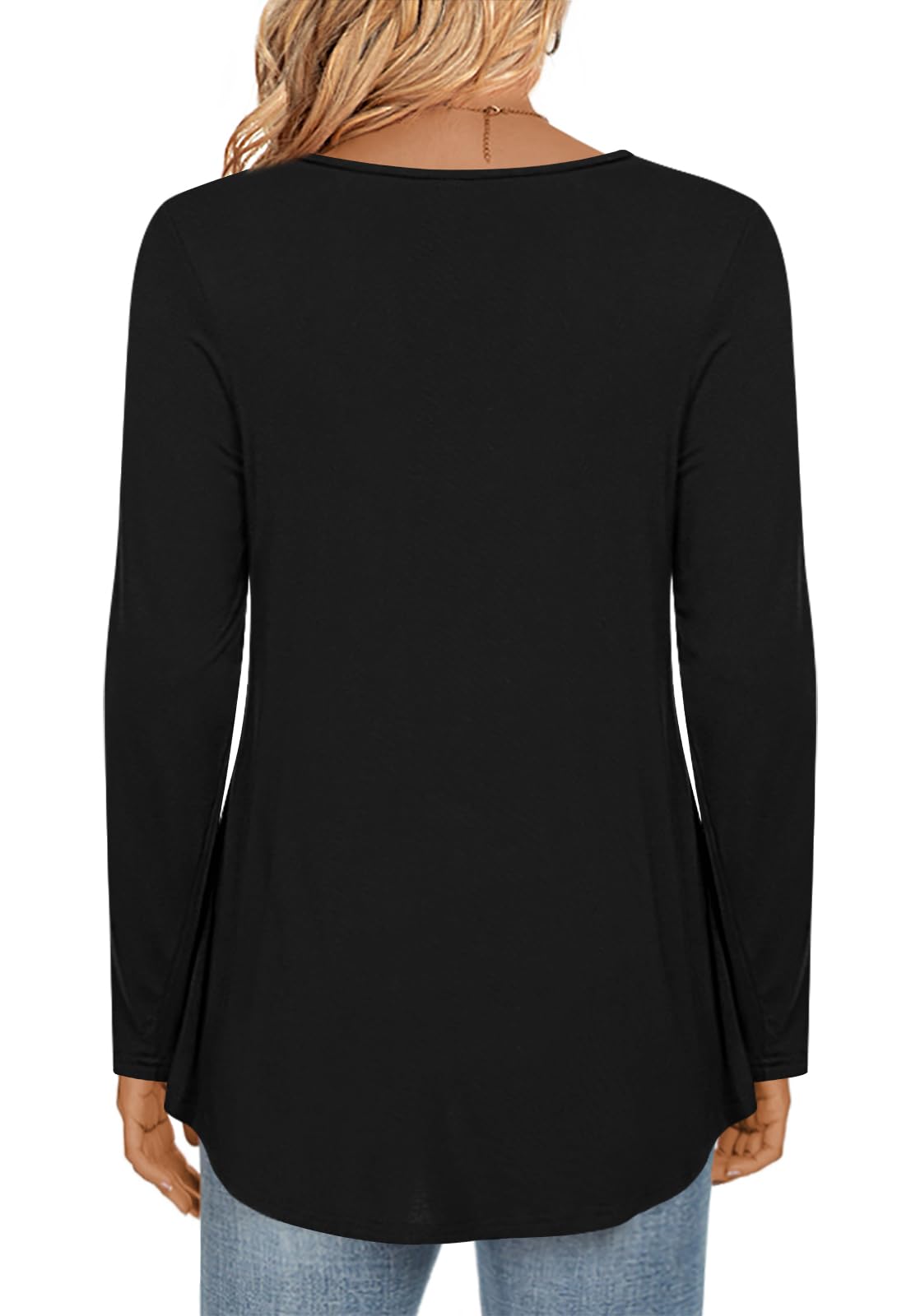 LONGYUAN Women's Long Sleeve Casual Tunic Top - 2025 Winter Loose Flare Blouse with Comfortable Elastic Waist | Perfect for Work, Office, Date Night & Everyday Wear
