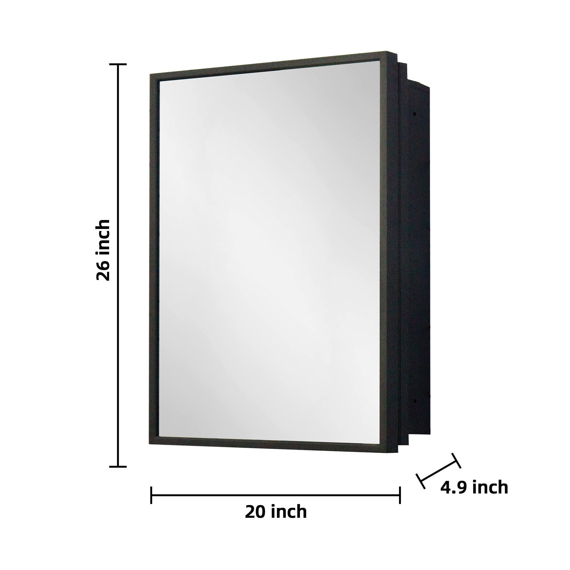 20 x 26 Inch Medicine Cabinet Mirror - Wall Mount or Recessed Bathroom Storage with Adjustable Shelves - Perfect for Bathroom, Living Room & Bedroom Organization