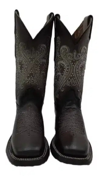 4M02RS Women's Cuadra Black Western Cowgirl Cowhide Leather Rodeo Boots - Stylish & Durable for Country Dancing, Rodeos & Western Fashion