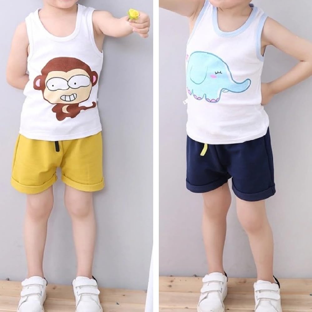 Boys Girls Cotton Shorts 3 Pack - Summer Active Shorts for Toddlers Playtime