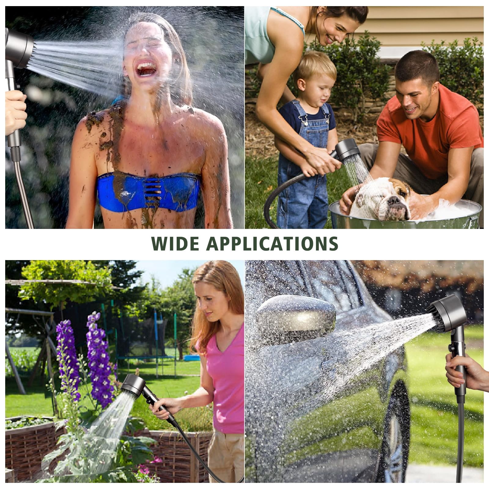 Portable Camping Shower Pump Kit - 7800mAh Rechargeable Battery with Water Temperature Display | Ideal for Outdoor Travel, Camping, Tent Showers & Pet Washing | Perfect for RV Trips, Beach Days & Emergency Use