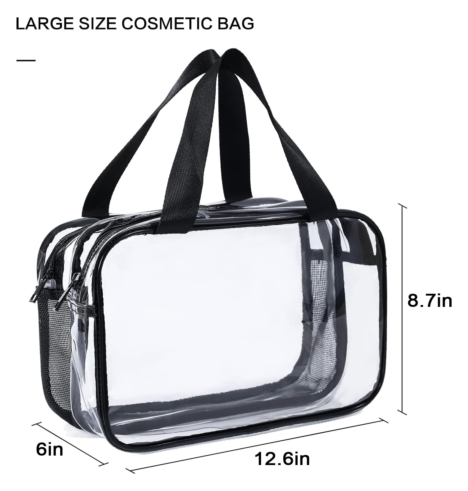 Clear Toiletry Bag for Women & Men - Large Waterproof Travel Makeup Bag with Drain Holes | TSA Approved Transparent Cosmetic Organizer for Airports, Gym, Beach & Vacation Essentials