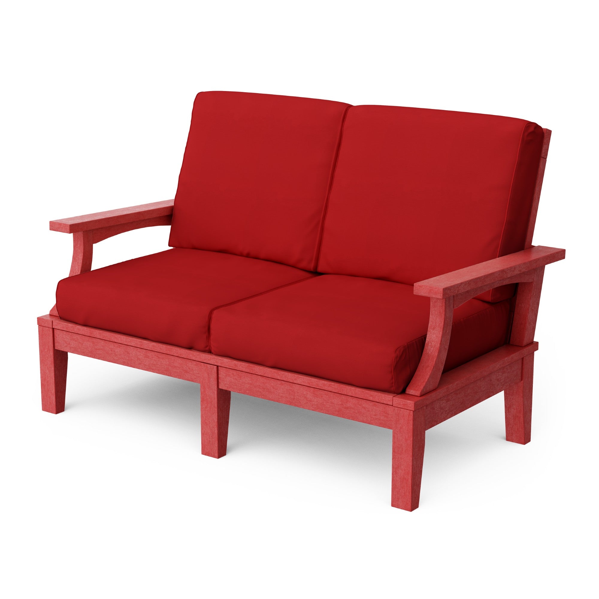 Heritage Deep Seating Love Seat Cushioned Sofa - Outdoor Patio Furniture for Garden, Poolside & Backyard Relaxation