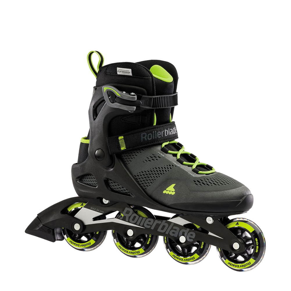 Rollerblade Macroblade 80 ABT Inline Skates for Adults - Black/Lime - High-Performance Fitness & Recreational Skating - Perfect for Outdoor Trails, Parks & Urban Commuting