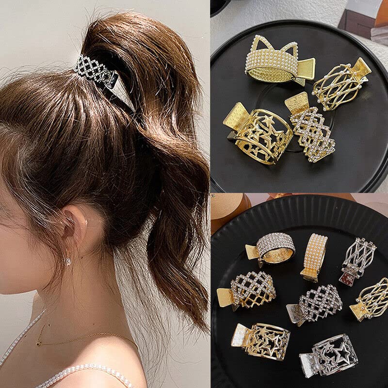Sparkling Starvis Pearl Hair Clip with Rhinestones - Elegant Crown-Shaped Hair Accessory for Women & Girls - Perfect for Weddings, Parties, and Special Occasions