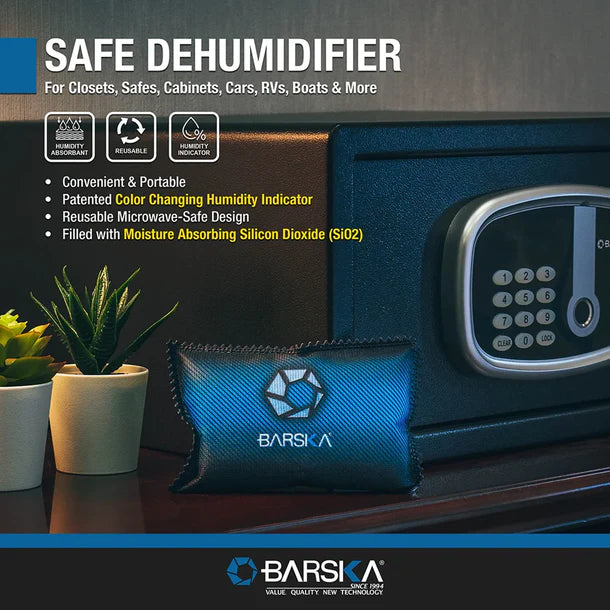 Barska AF12500 Reusable Safe Dehumidifier - Moisture Absorber for Home, Closet, Gun Safe & Storage Areas | Prevent Mold & Musty Odors