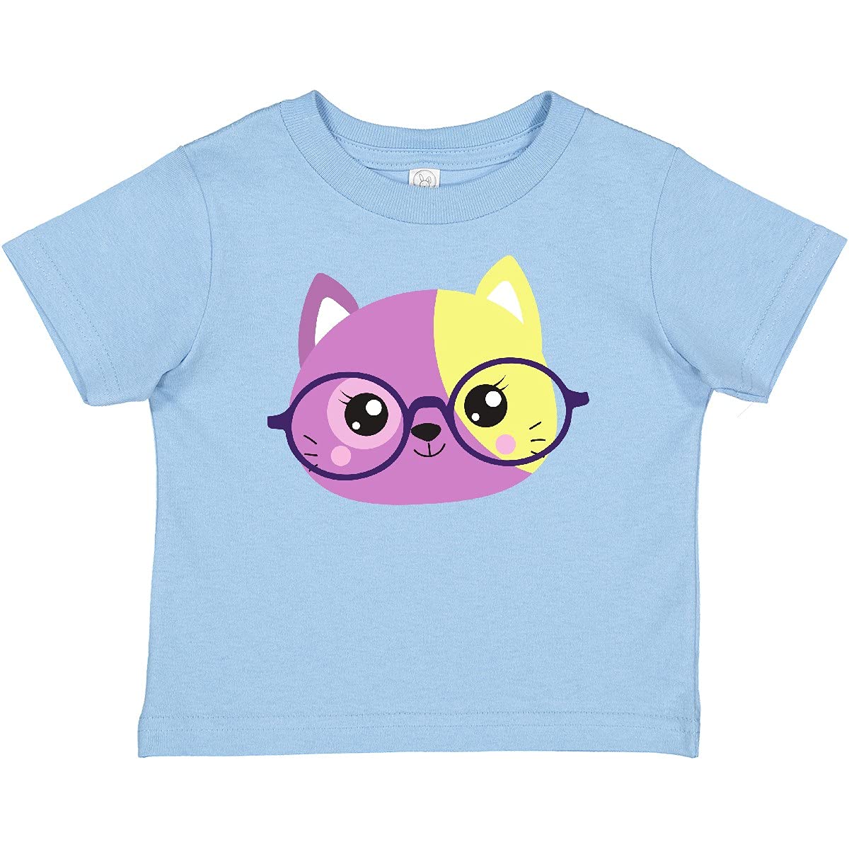 Inktastic Hipster Cat with Glasses - Cute Kitten Graphic Baby T-Shirt for Boys & Girls - Perfect for Casual Wear, Playdates, and Cat Lovers