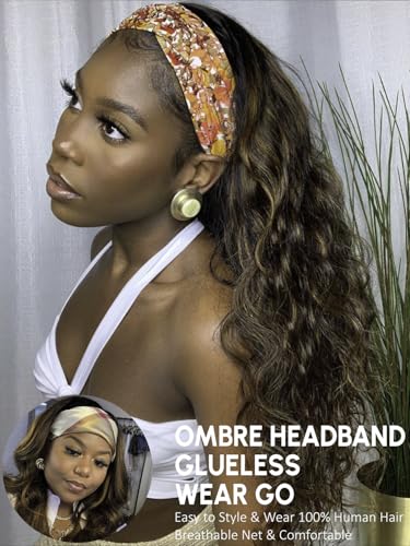 Headband Body Wave Wig Ombre Brown FB30 Color