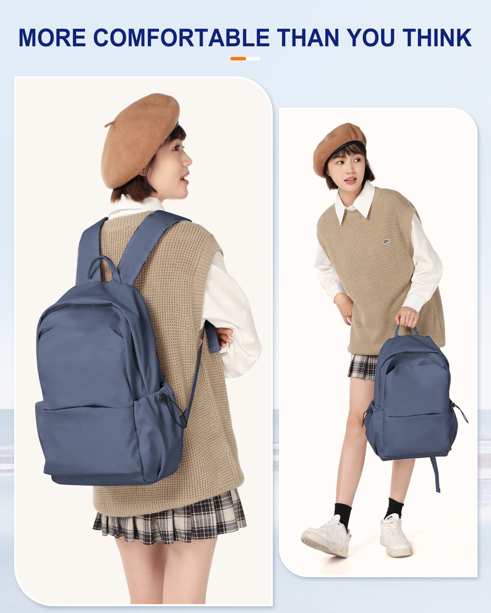Stylish Lightweight Bluish Purple Backpack for Women & Men - Durable Gym, Casual Daypack & Laptop Bag for College, Work & Travel | Perfect for School, Office, Commuting & Outdoor Adventures