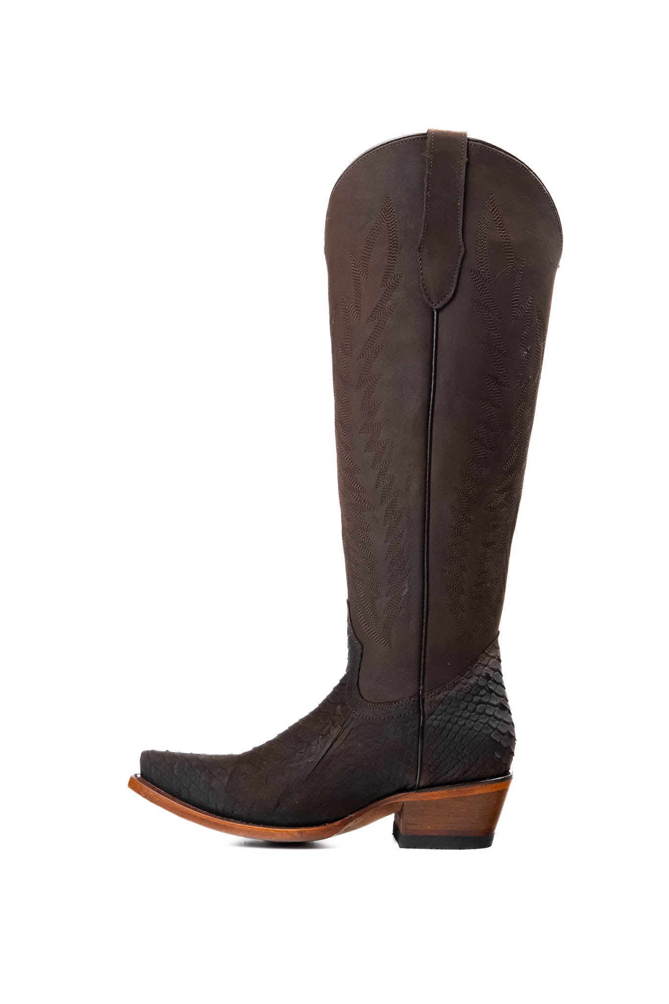 Presley Matte Python Tall Snip Toe Cowgirl Boots for Women - Western Fashion Riding Boots with Pointed Toe | Perfect for Country Concerts, Rodeos & Cowgirl Outfits