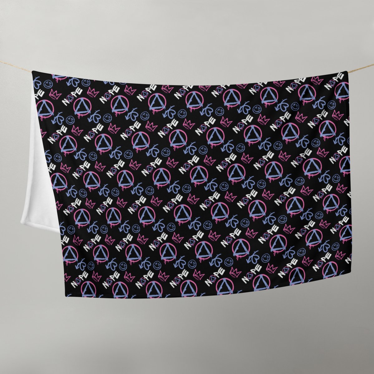Cozy Sober Vibes Throw Blanket - Nope Pattern - Soft Flannel Blanket for Couch, Bed & Home Decor - Perfect for Netflix Nights, Reading & Relaxation