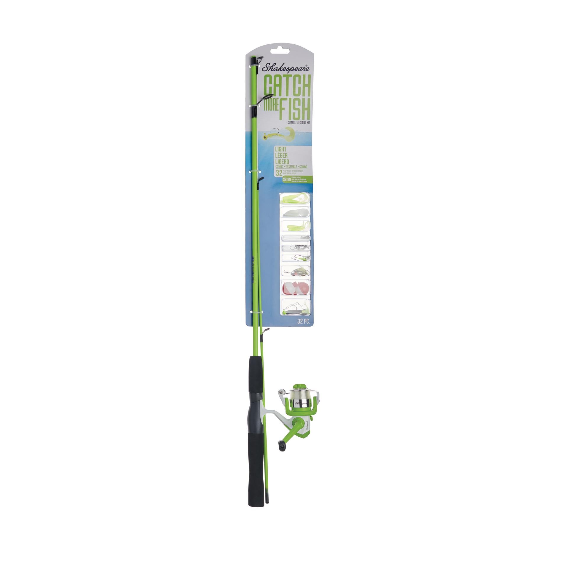 Catch More Fish® Light Spinning Fishing Rod and Reel Combo Kit - Perfect for Freshwater & Saltwater Fishing, Kayak Angling, and Shore Casting