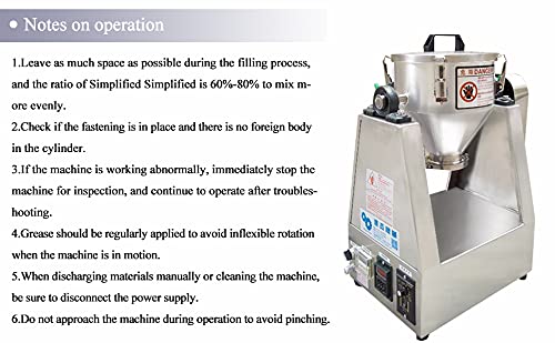 8.5L Lab Dry Powder Mixer - Adjustable Speed 33 RPM Blender for Food, Chemical & Medical Powders - Perfect for Mixing Granules, Pharmaceuticals & Laboratory Use