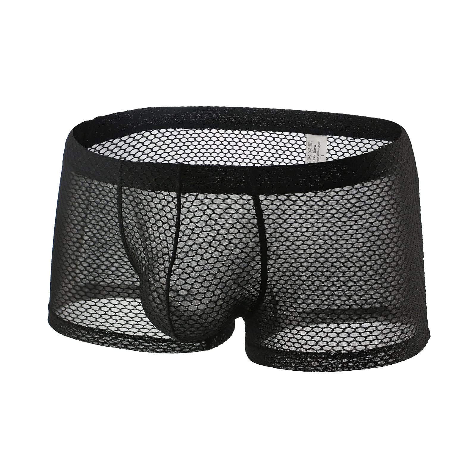 Sexy Mesh Boxer Briefs for Men - Breathable Underwear with Comfortable Fit - Black XXL - Perfect for Everyday Wear, Gym & Intimate Moments