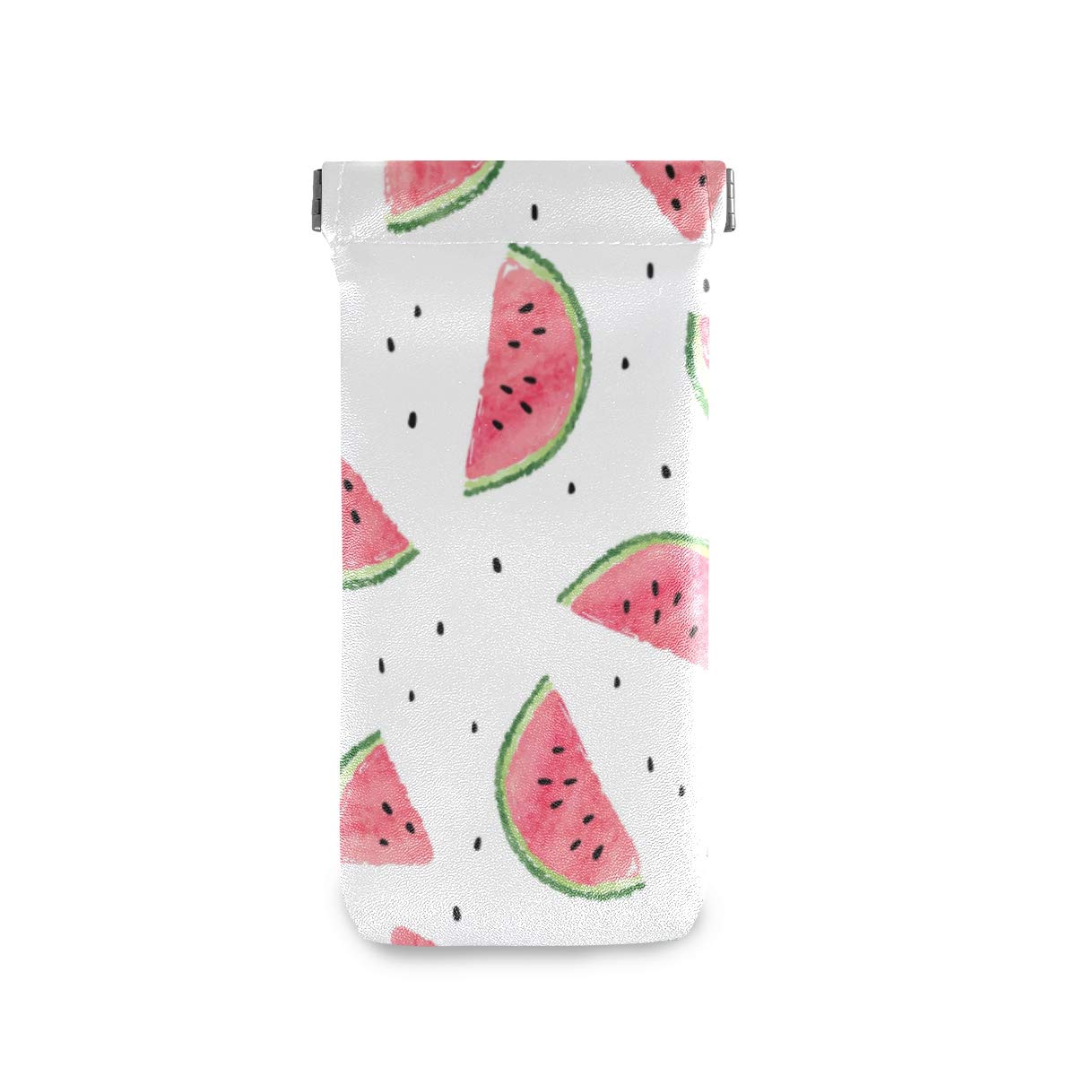 Polka Dot Watermelon Sunglasses Pouch - PU Leather Eyeglasses Case for Women & Men - Portable Travel Glasses Holder for Beach, Car, and Outdoor Activities