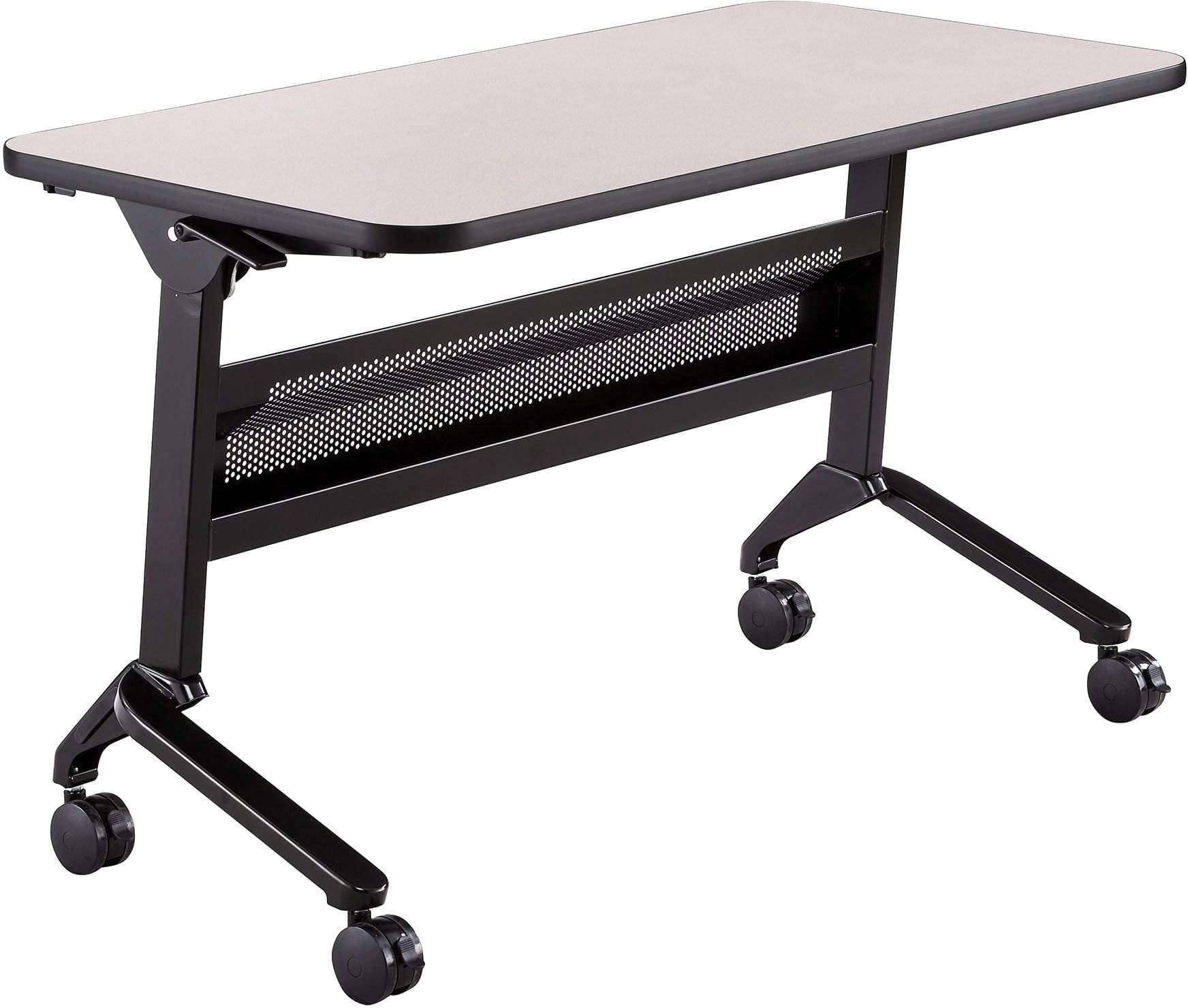 Safco Flip N Go 24 x 48 Inch Rectangular Training Table - Portable Folding Conference Table with Wheels [LF2448T] - Perfect for Meetings, Classrooms & Office Training Sessions