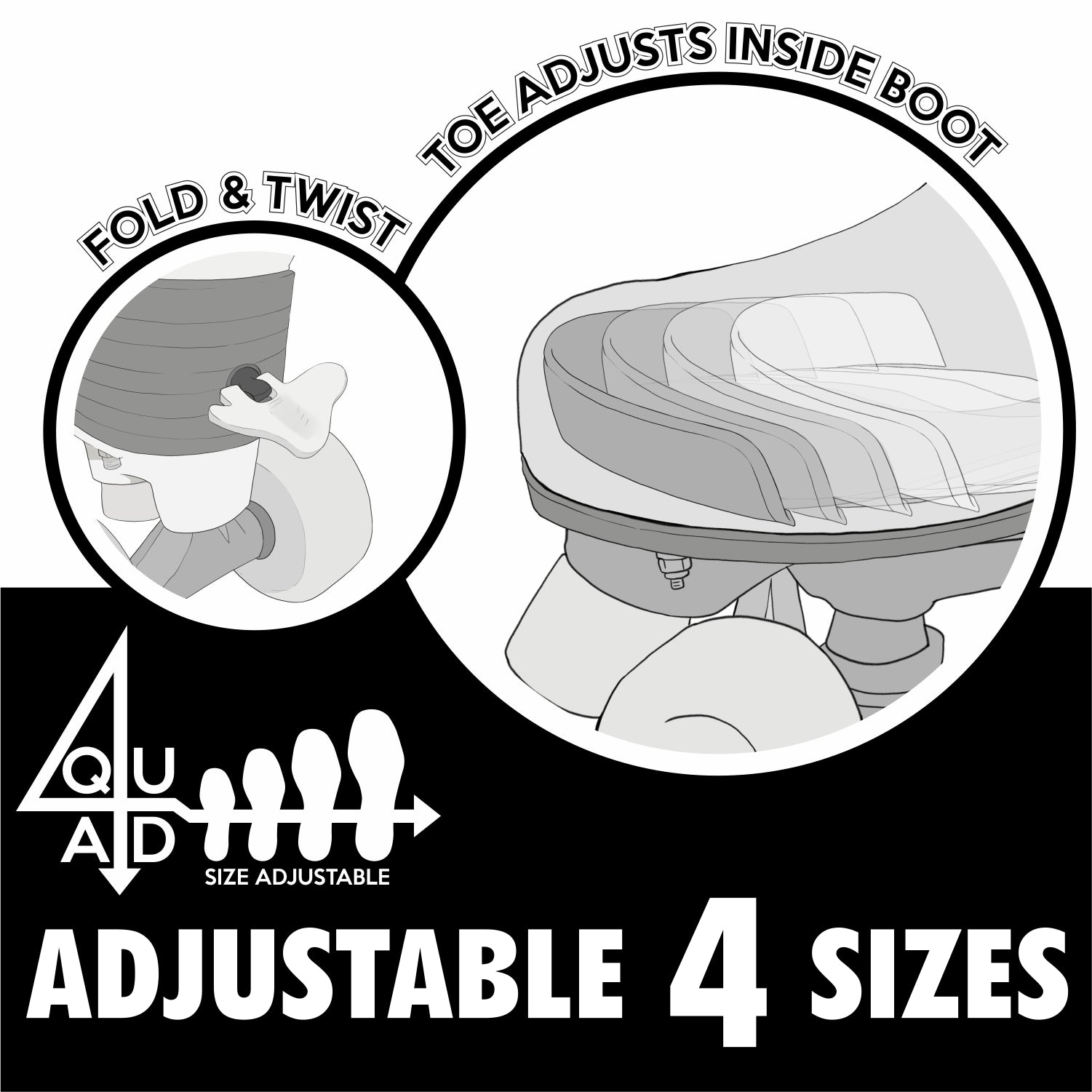 Crazy POP Adjustable Roller Skates for Adults & Kids - Lightweight Outdoor & Indoor Skates for Fitness, Fun & Rink Skating