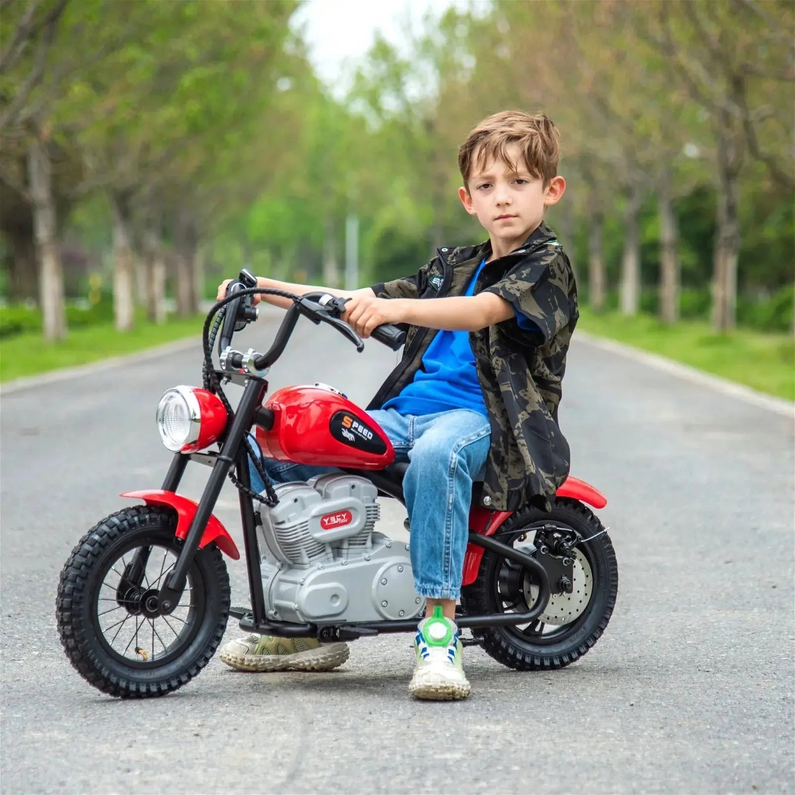 36V Freddo E Chopper Electric Motorcycle - 1 Seater with Leather Seat & Brushless Motor for Adults - Perfect for Urban Commuting & Leisure Rides