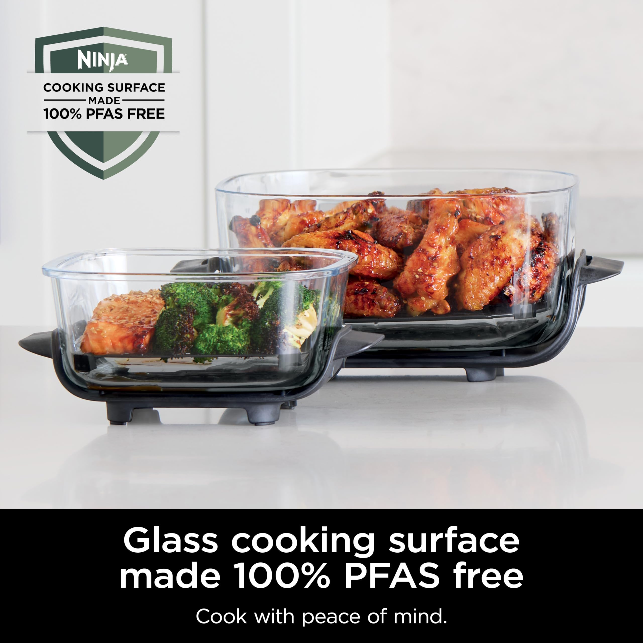 Ninja Crispi Air Fryer - 4QT & 6 Cup Glass Containers with Lids | Microwave, Freezer & Dishwasher Safe Non-Toxic Cooking System | Air Fry, Bake, Reheat | Perfect for Quick Meals, Meal Prep & Healthy Cooking at Home