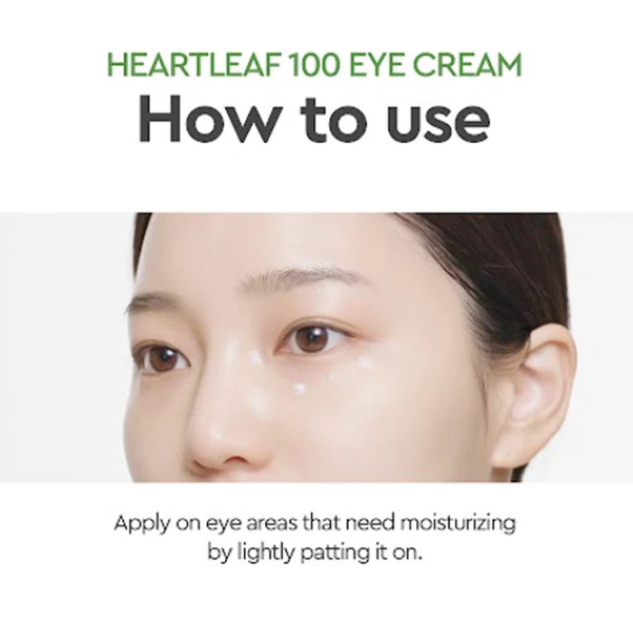 Dewytree Heartleaf 100 Soothing Eye Cream 35ml - Hydrating & Anti-Aging Eye Treatment for Dark Circles & Puffiness - Perfect for Daily Skincare Routine & Sensitive Skin Care
