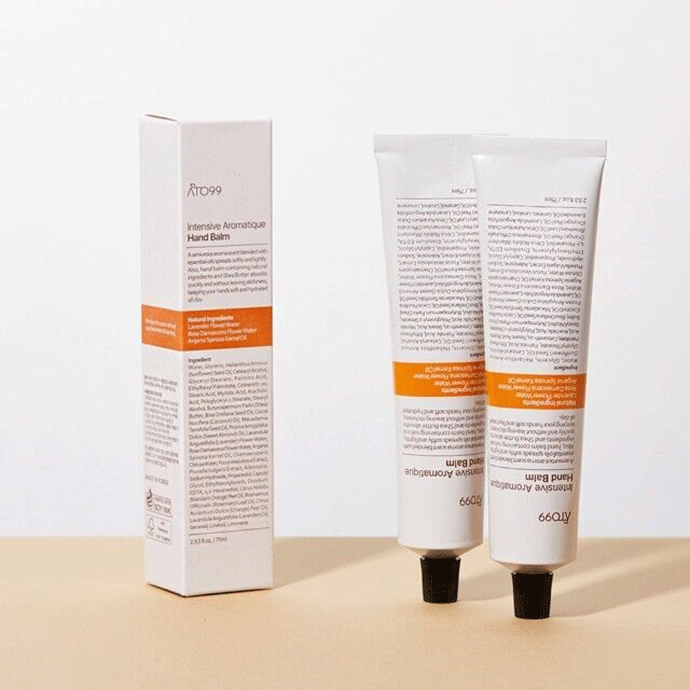 ATO99 Intensive Aromatique Hand Balm 75ml - Ultra Moisturizing & Fragrant Hand Cream for Dry Skin - Perfect for Winter Care, Office Use & Travel