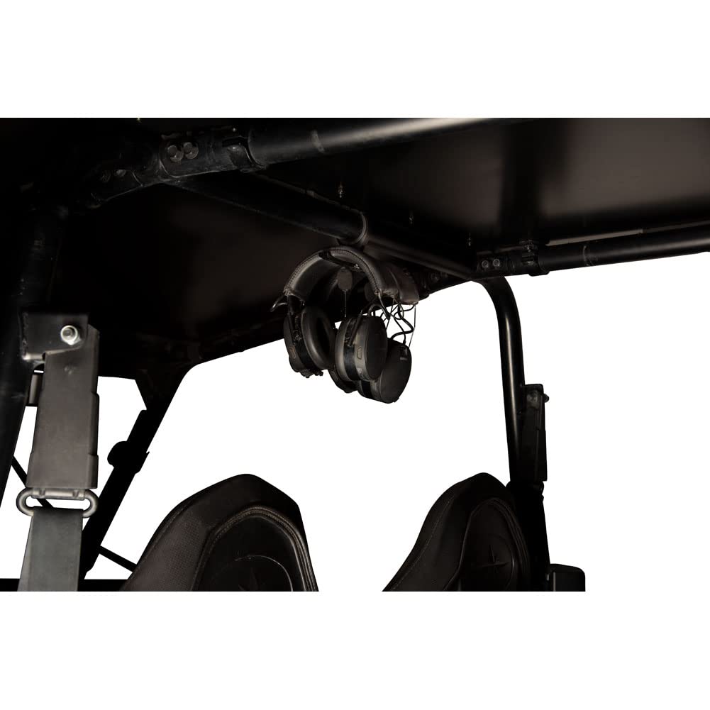 TUSK UTV Headset Hanger for Polaris RZR Pro XP Ultimate 2022 - Black Aluminum Mount with Rotatable Hook Arm - Universal Fit for 1.75 to 2 Inch Roll Bars - Perfect for Off-Road Adventures, Camping, and Outdoor Gear Organization