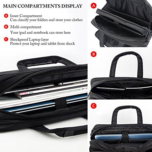 17 Inch Laptop Bag for Men & Women - Expandable Water-Resistant Travel Briefcase with Organizer Pockets - Large Hybrid Shoulder Bag for Business, Commuting & College Students - Perfect for Work, Travel & Daily Use