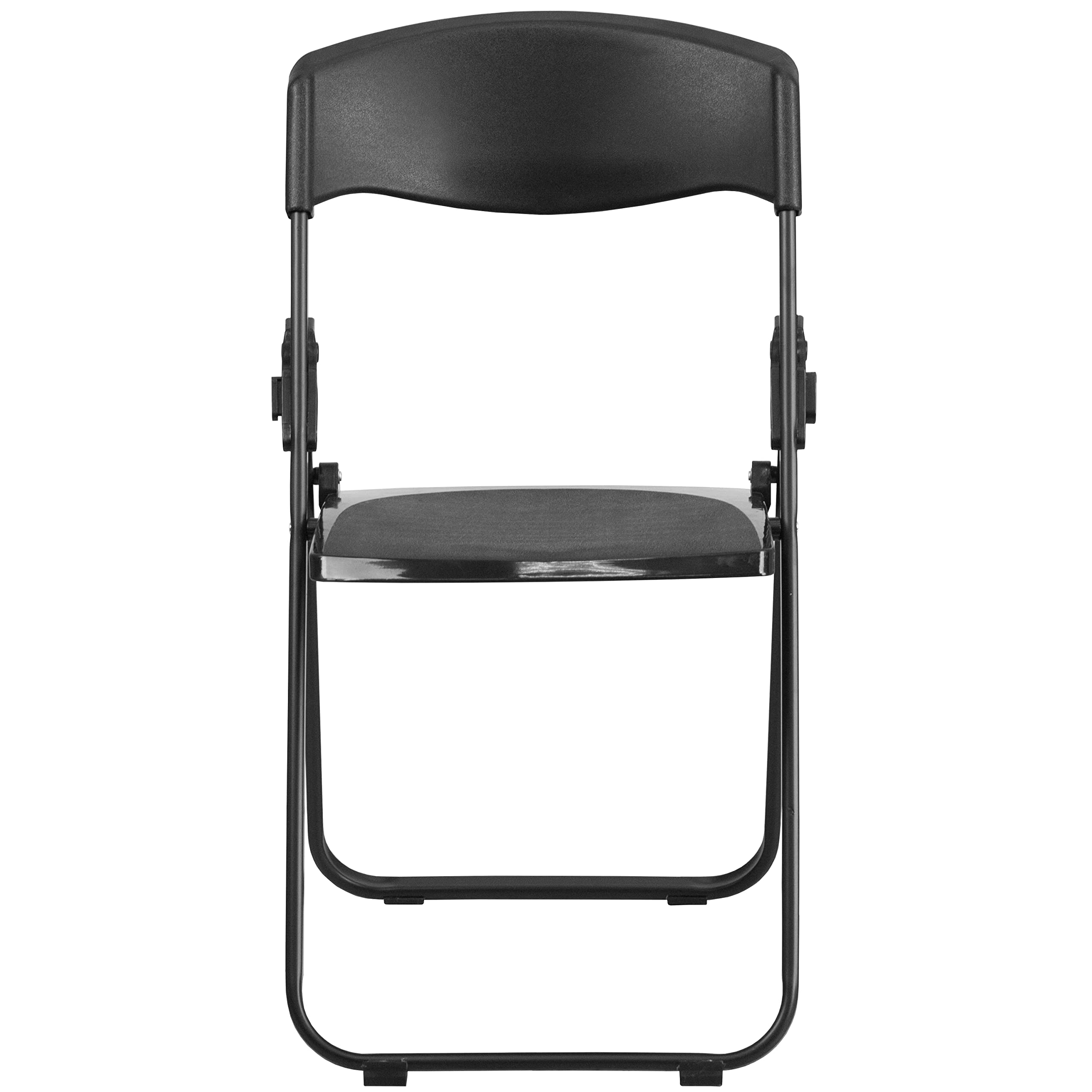Flash Furniture 2-Pack HERCULES Series Heavy Duty Black Plastic Folding Chairs - 500 lb Capacity, Built-in Ganging Brackets - Ideal for Events, Banquets, and Outdoor Gatherings