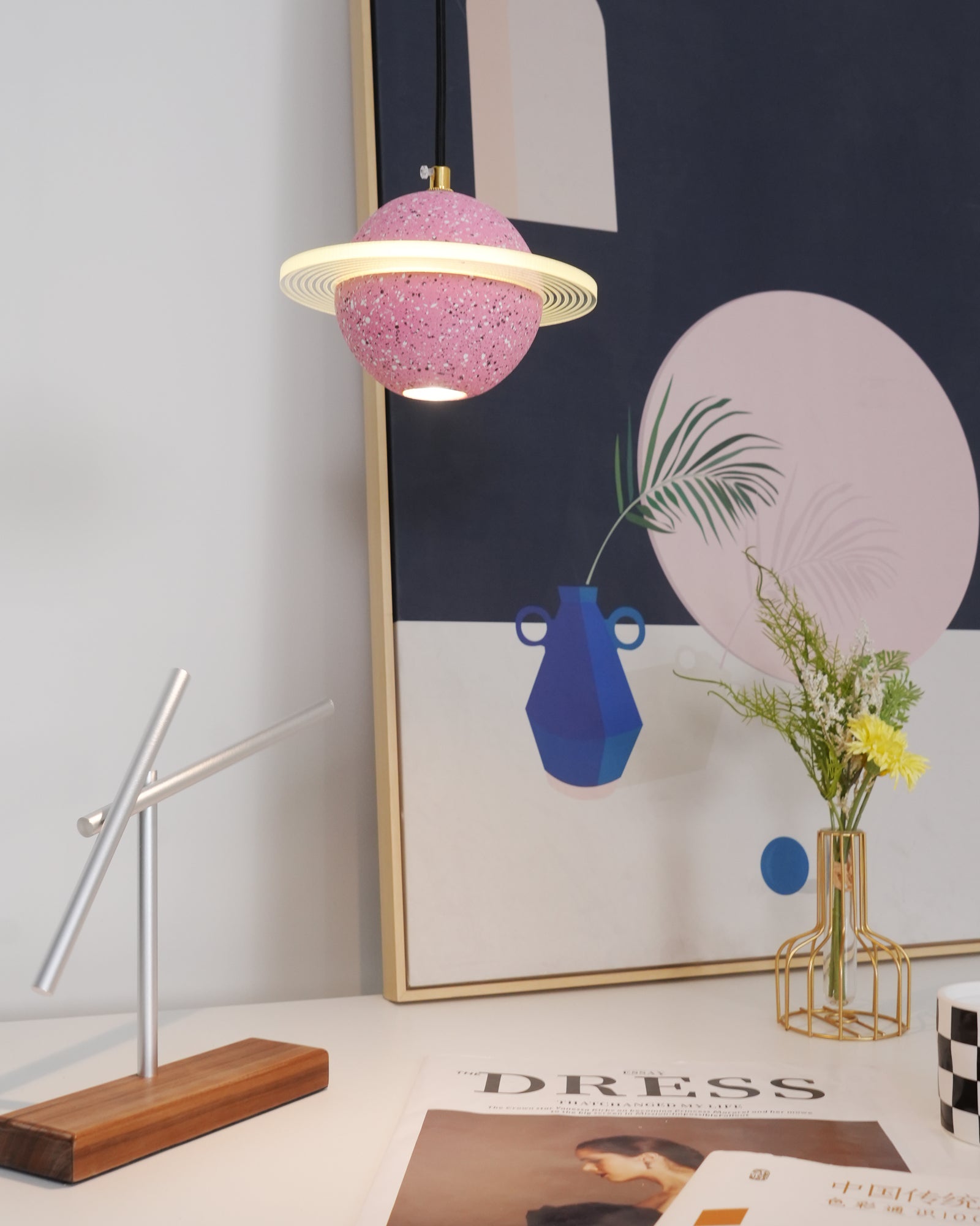 Artsy Planet Pendant Light - Modern Celestial Ceiling Fixture for Bedroom, Living Room & Nursery Decor | Solar System Inspired Lighting for Home & Office
