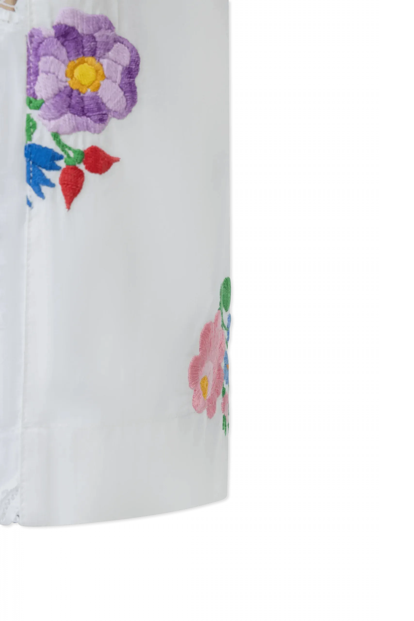 Embroidered Linen Pants for Women - Breathable Summer Wide Leg Trousers - Perfect for Beach, Vacation & Boho Style Outfits