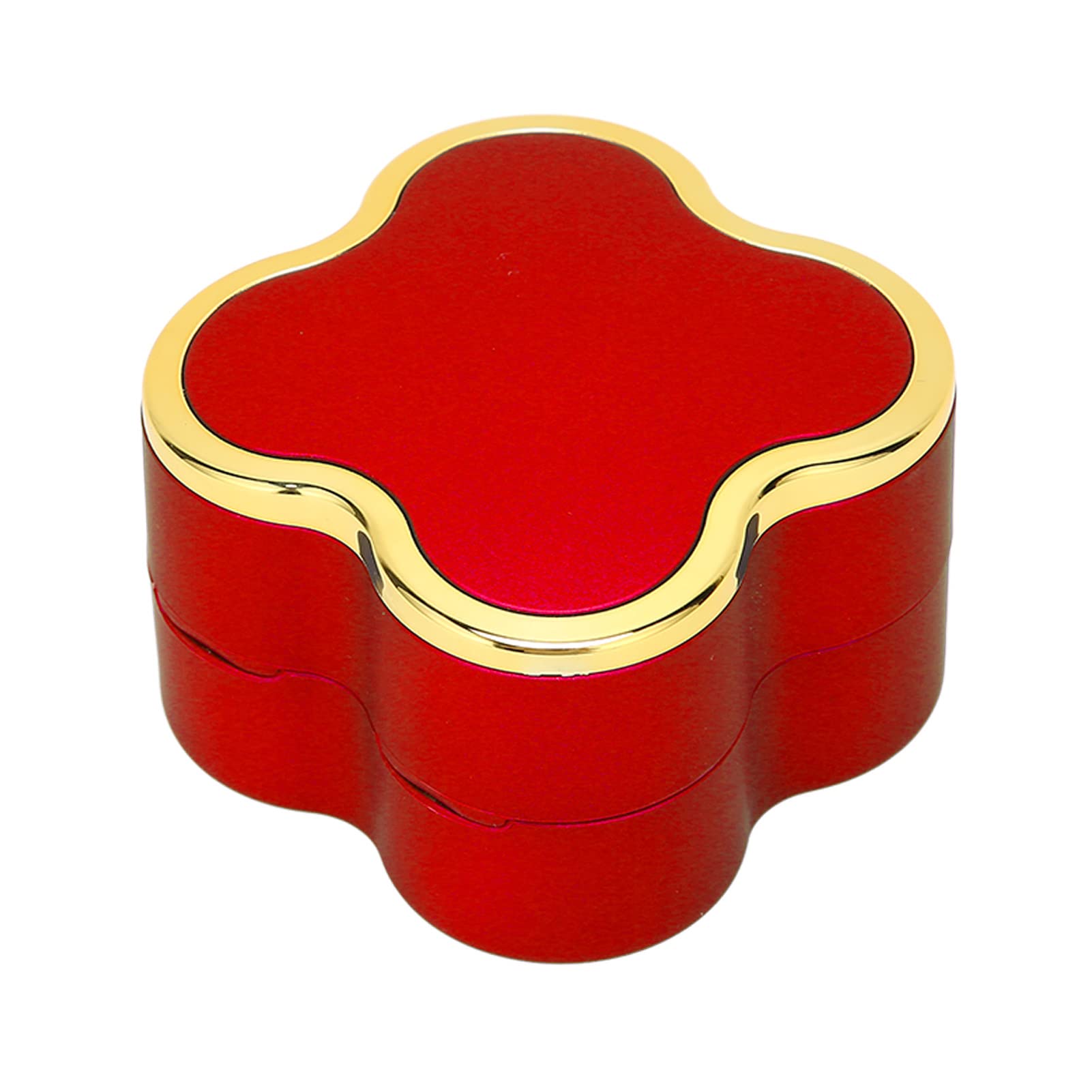 LED Light Necklace Storage Box - 4 Leaf Clover Design with 75mAh Battery, Elegant Jewelry Organizer & Proposal Gift Box (Red) | Perfect for Wedding Proposals, Anniversary Gifts & Jewelry Display