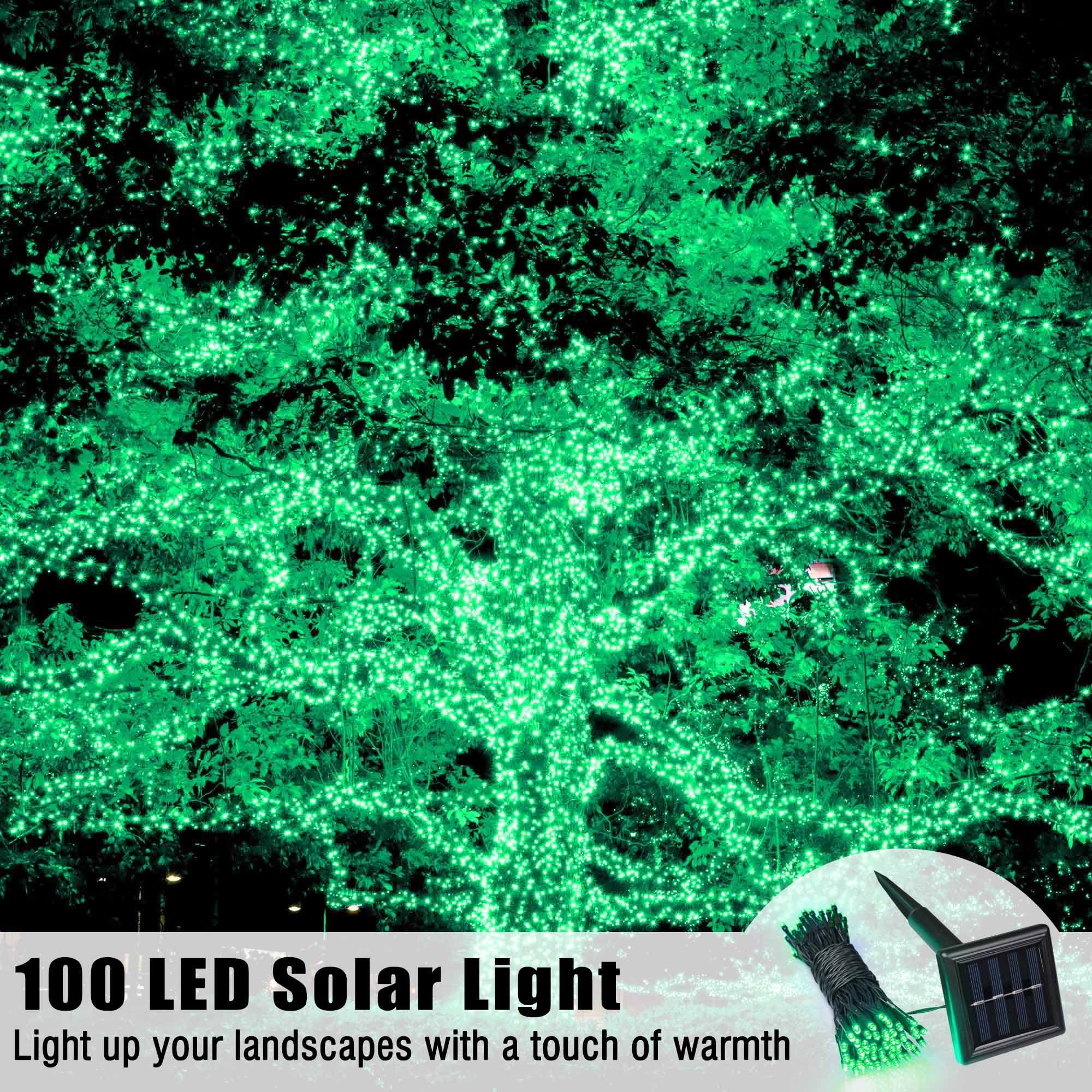 Yescom 4Pcs 36FT 100 LED Solar String Lights - Waterproof Outdoor Christmas Lights for Garden, Yard, Tree - Solar Powered Decorative Lighting for Wedding, Party, Patio & Holiday Decor