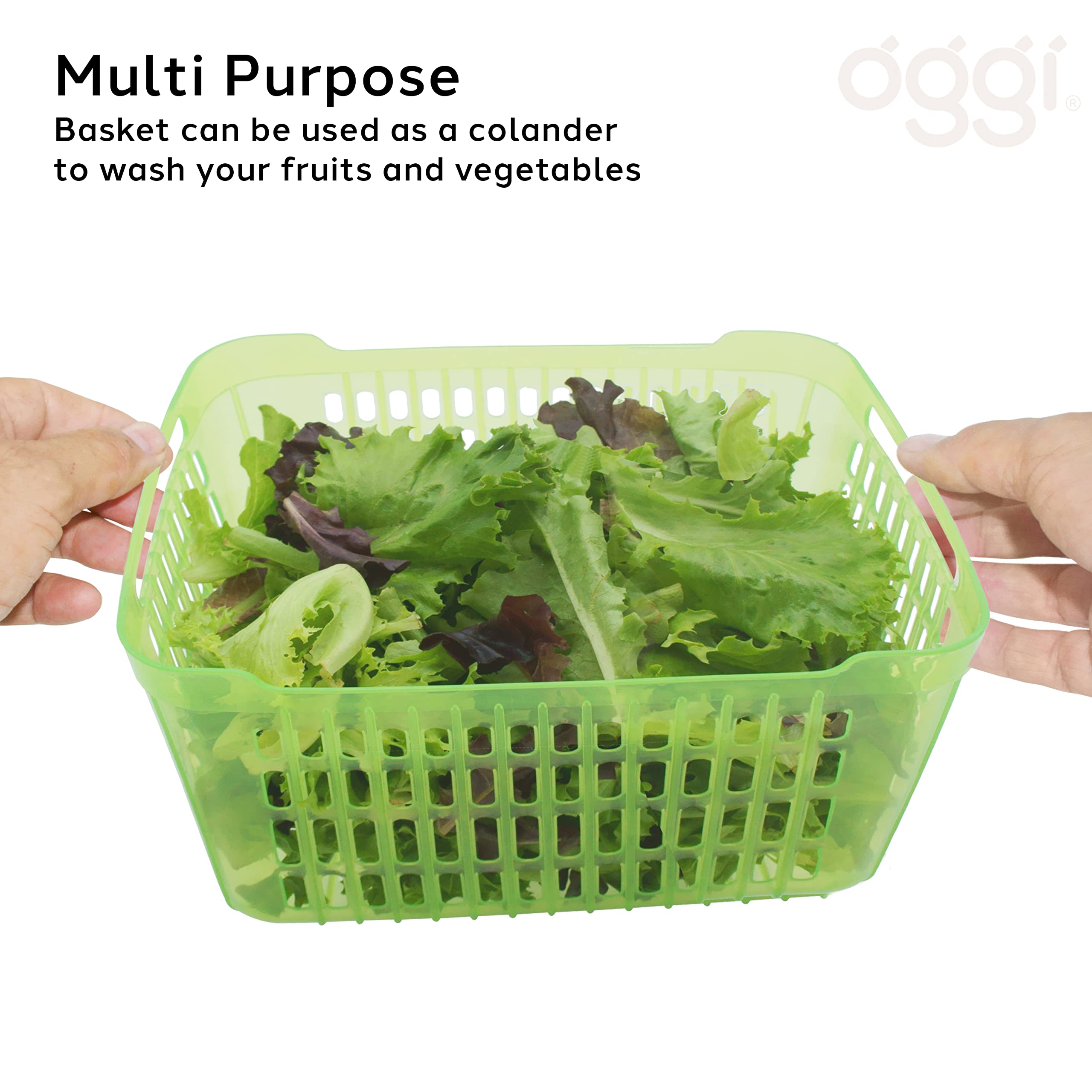 Oggi Store Fresh Veggie Bin - Clear Refrigerator Organizer Bins for Vegetables, Kitchen Storage Containers & Food Organization | Perfect for Fridge, Pantry & Meal Prep Organization