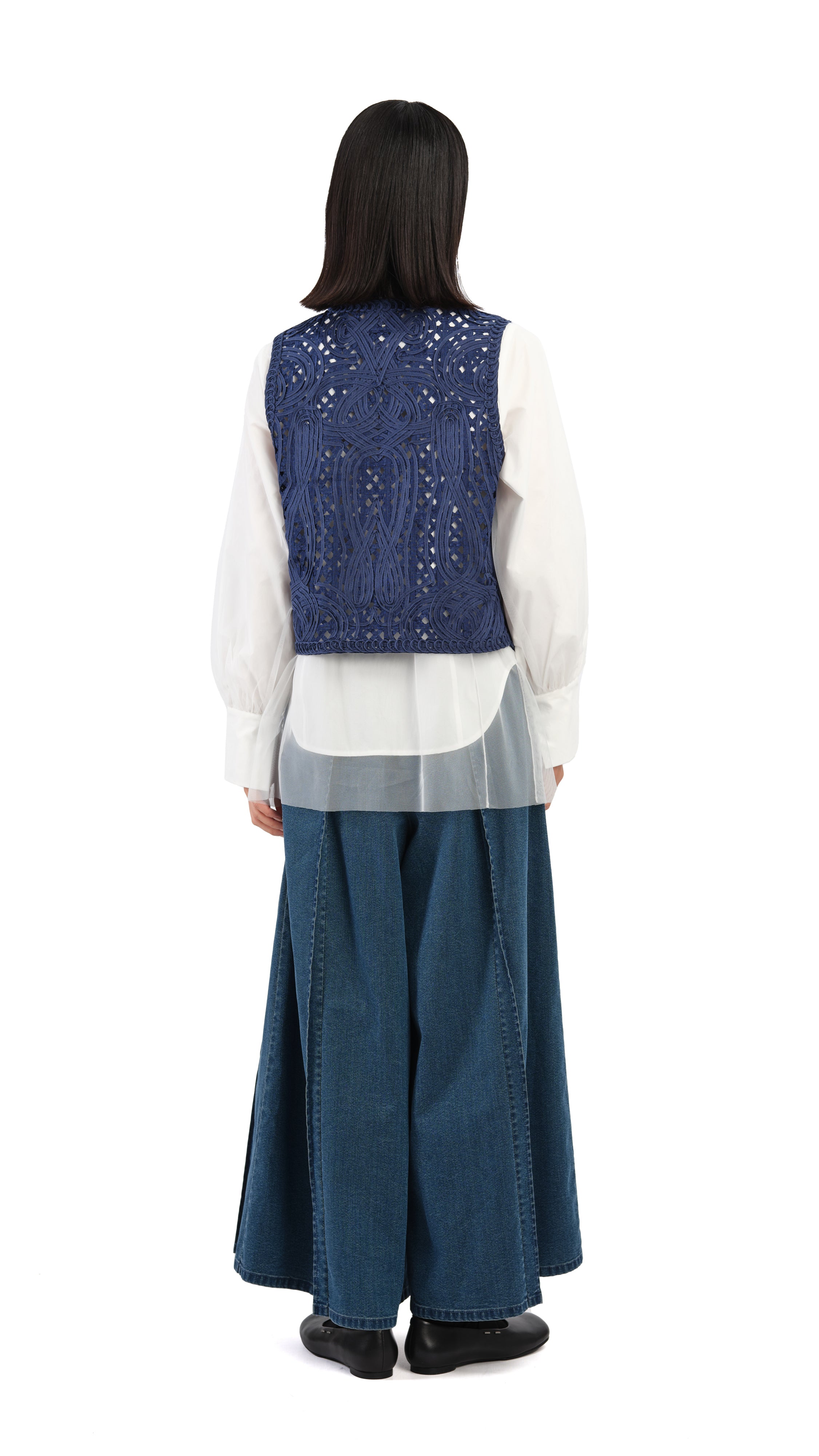 Indigo Cord Embroidery Vest for Women - Stylish Denim Jacket with Handmade Embroidery Details | Perfect for Casual Outfits, Boho Fashion & Festival Wear