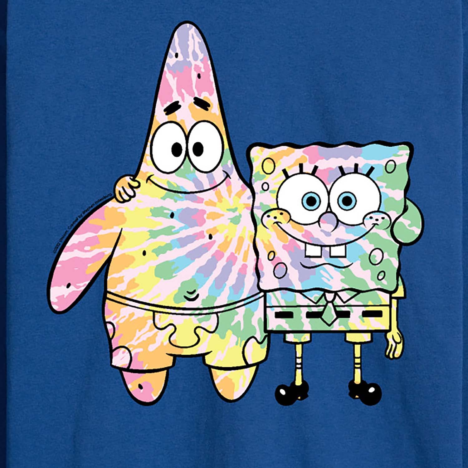HYBRID APPAREL Spongebob Squarepants Tie Dye Long Sleeve T-Shirt for Men - Spongebob & Patrick Graphic - Casual Wear, Cosplay & Cartoon Lovers Gift