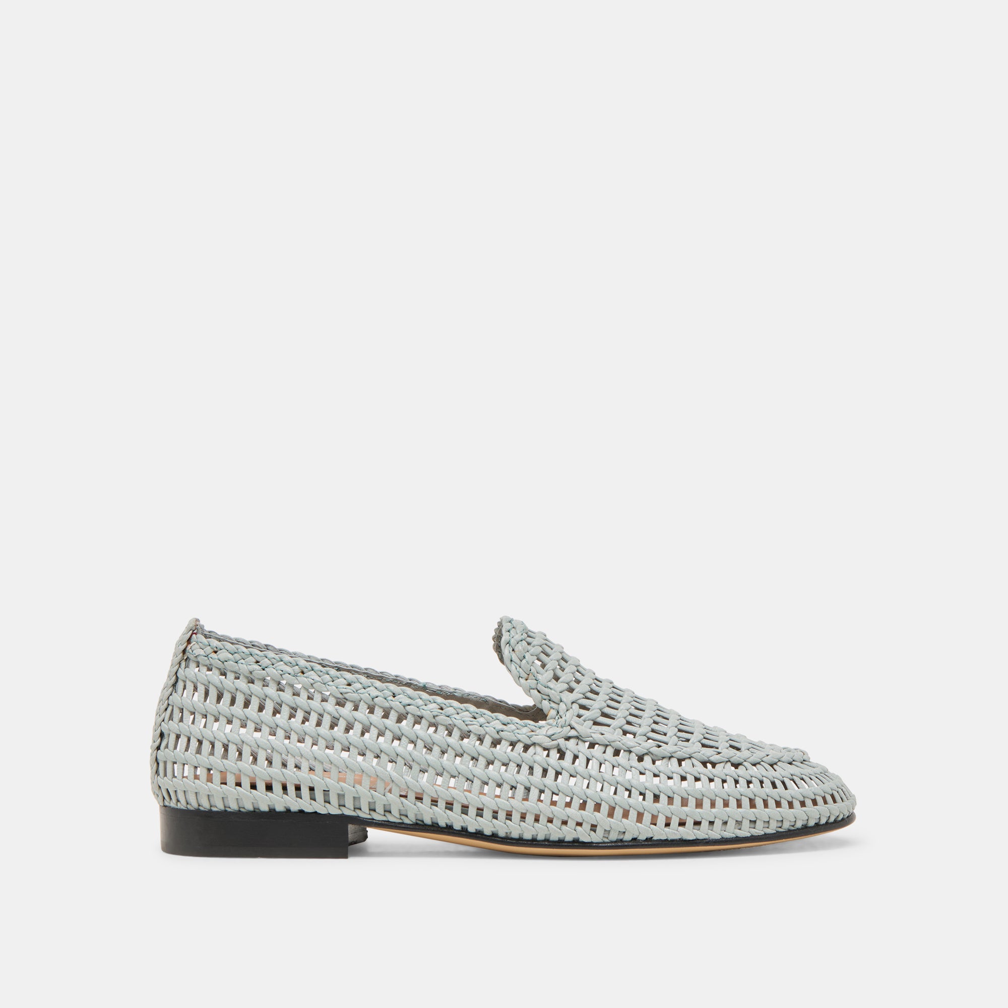 Armond Flats Sky Blue Woven Leather Women's Shoes - Comfortable Casual Loafers for Work, Travel & Everyday Wear