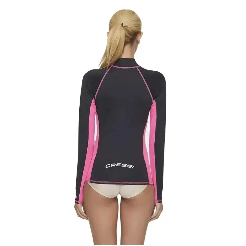 Women's Long Sleeve Rashguard UPF 50+ Sun Protection Swim Shirt - Cressi Lady Rash Guard for Surfing, Swimming & Outdoor Water Sports