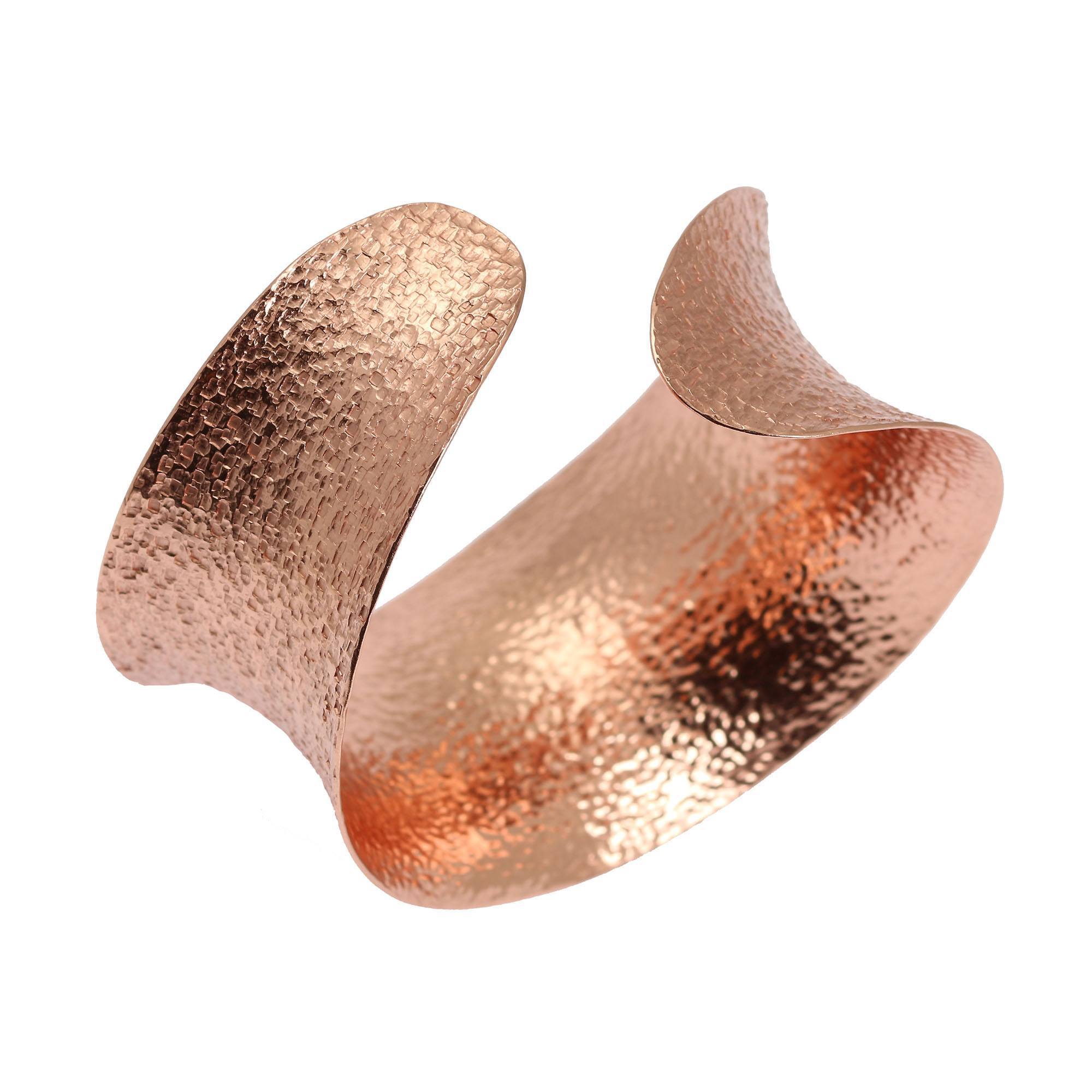 Handmade Textured Anticlastic Copper Bangle Bracelet for Women - Boho Chic Jewelry Gift for Her - Perfect for Weddings, Parties & Everyday Wear