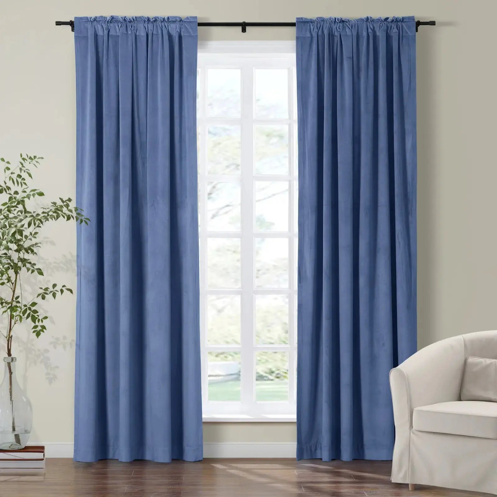 Luxury Birkin Velvet Curtains - Soft Blackout Drapes for Living Room & Bedroom - Premium Soundproof Thermal Insulated Window Treatments for Home Decor