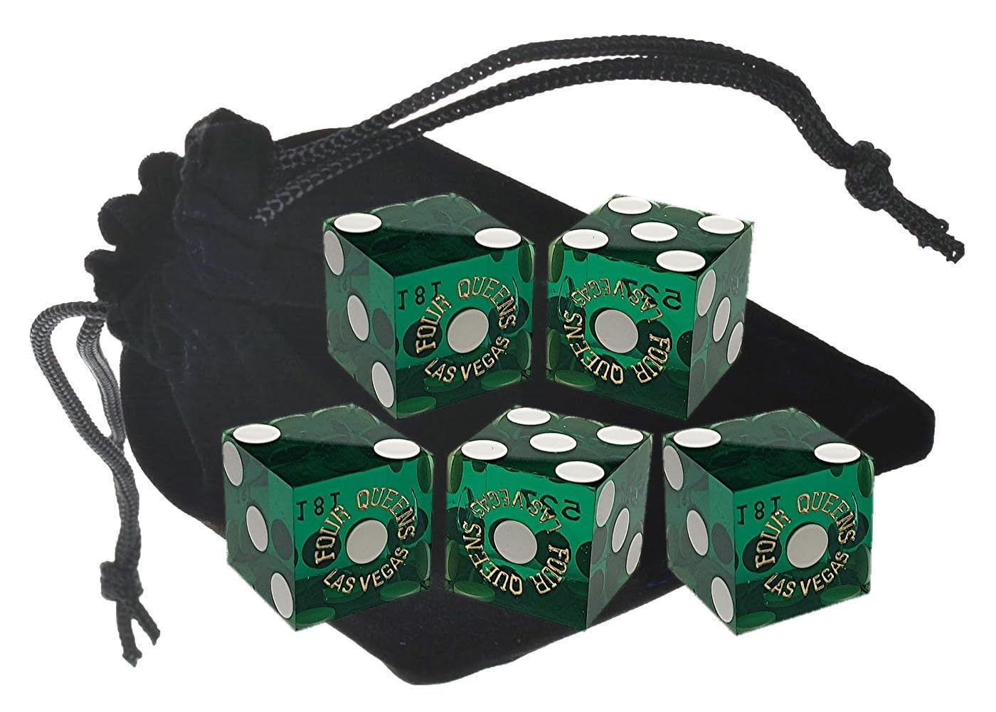 Authentic Las Vegas Casino Craps Dice Set - 5pc 19mm for Table Games & Collectors