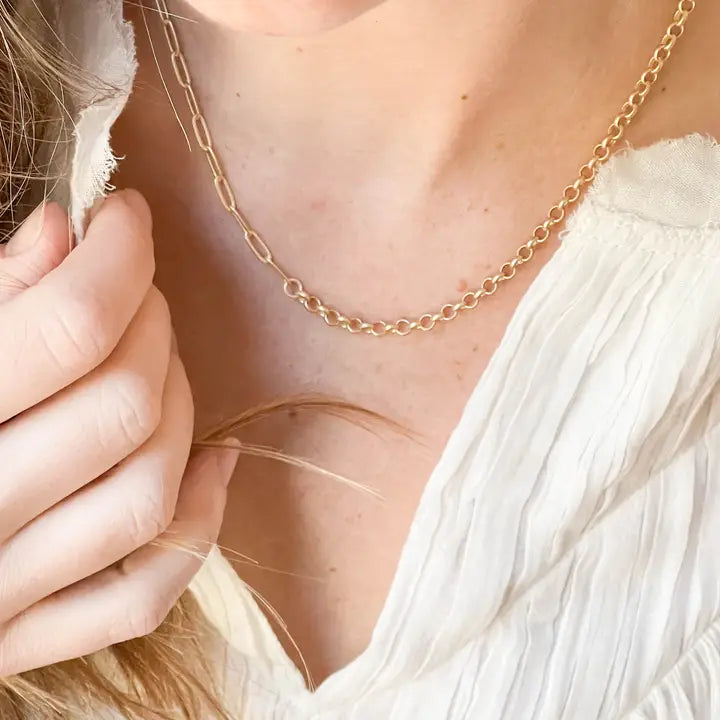 Dainty Gold PaperClip & Rolo Necklace Set - Elegant Layered Chain Jewelry for Women | Perfect for Everyday Wear, Date Nights & Gifts