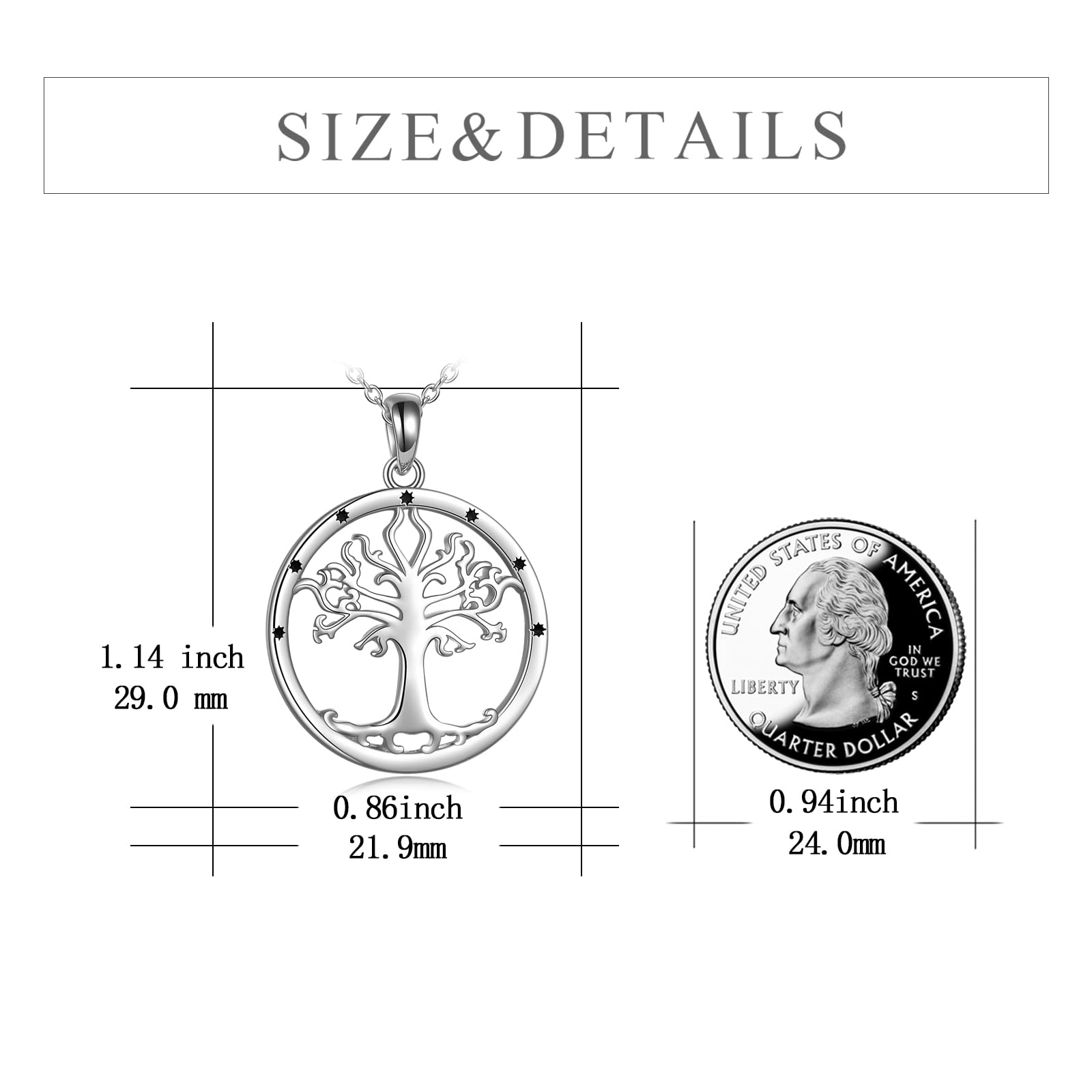 POPLYKE Lord of The Rings Tree of Gondor Necklace - 925 Sterling Silver Pendant Jewelry for Women & Men - Perfect LOTR Gift for Fans, Cosplay & Fantasy Enthusiasts
